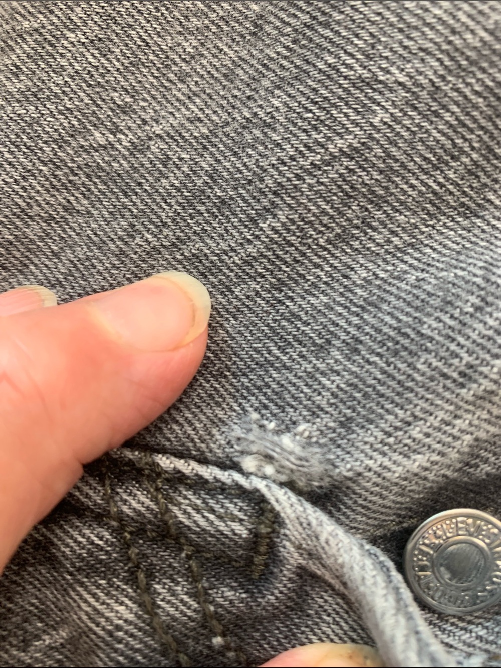 Levi's Premium Denim Washed Gray Slim Straight Jeans, Button Fly - Picture 10 of 15